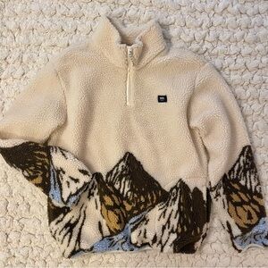 Vans Cozy Cream Sherpa Pullover with Mountain Design